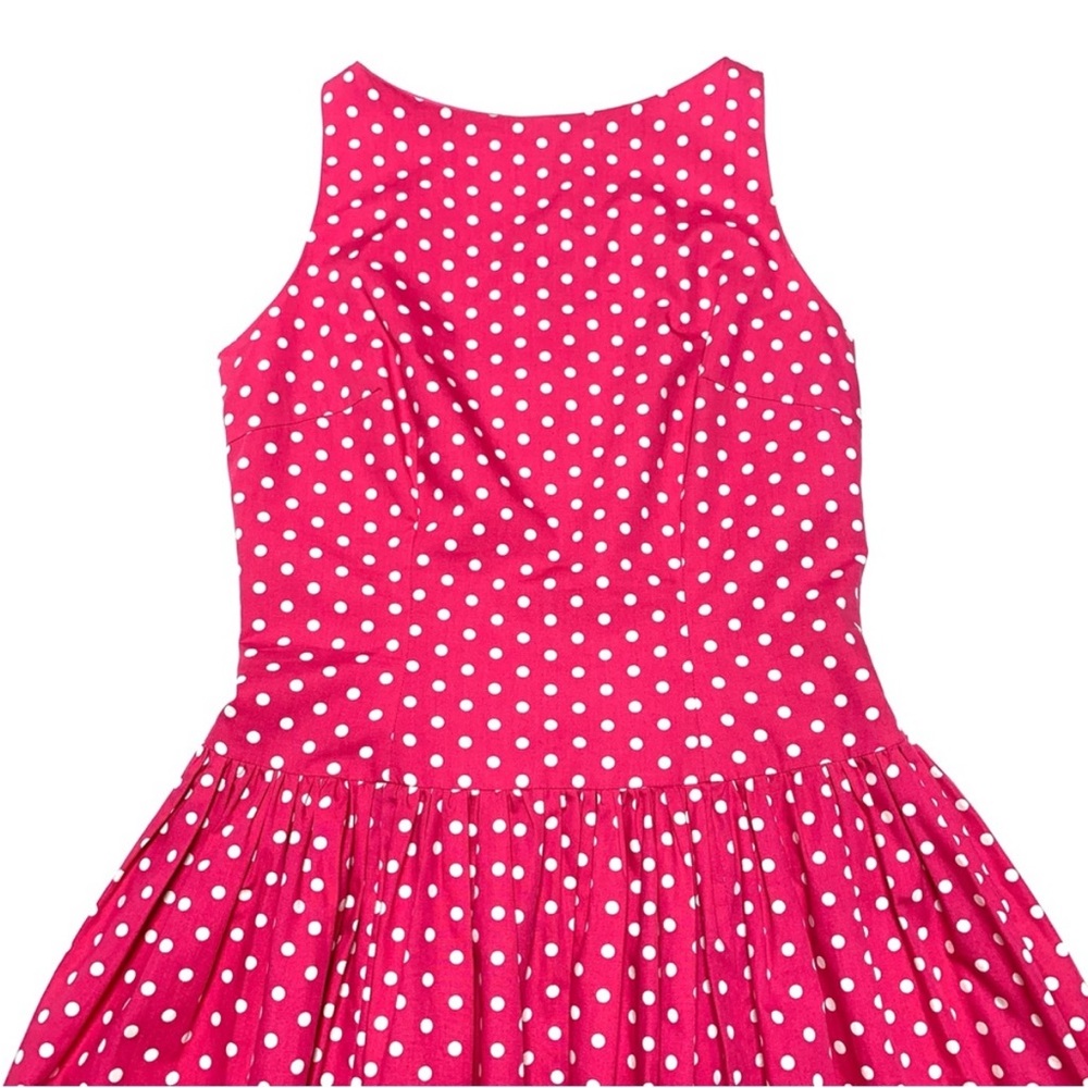 Tracy & Michael Barbie Pink Retro Drop Waist Polka Dot Midi Dress 8 - Picture 7 of 13
